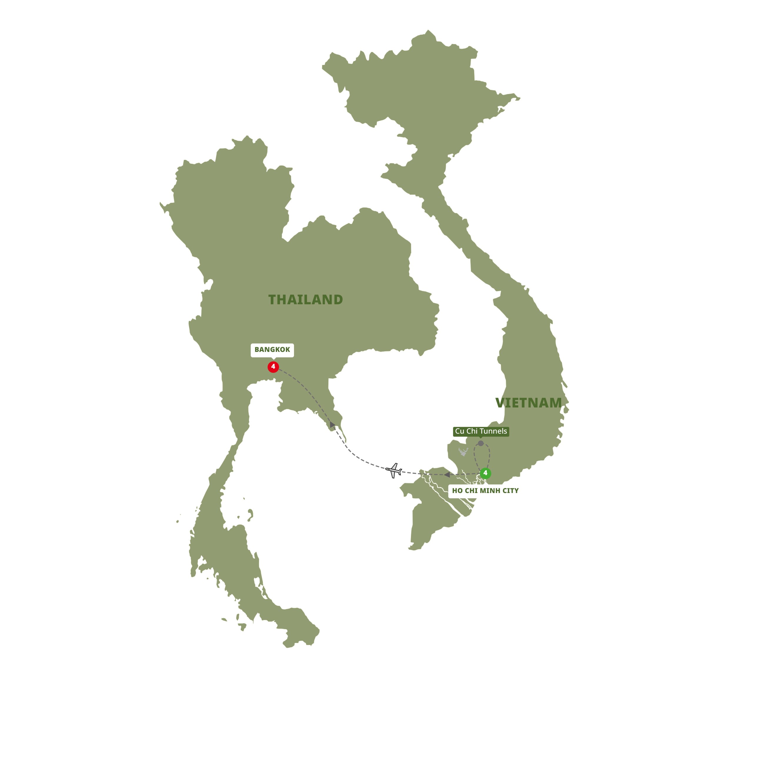 Map Saigon Bangkok Explorer Guided Tour 1 