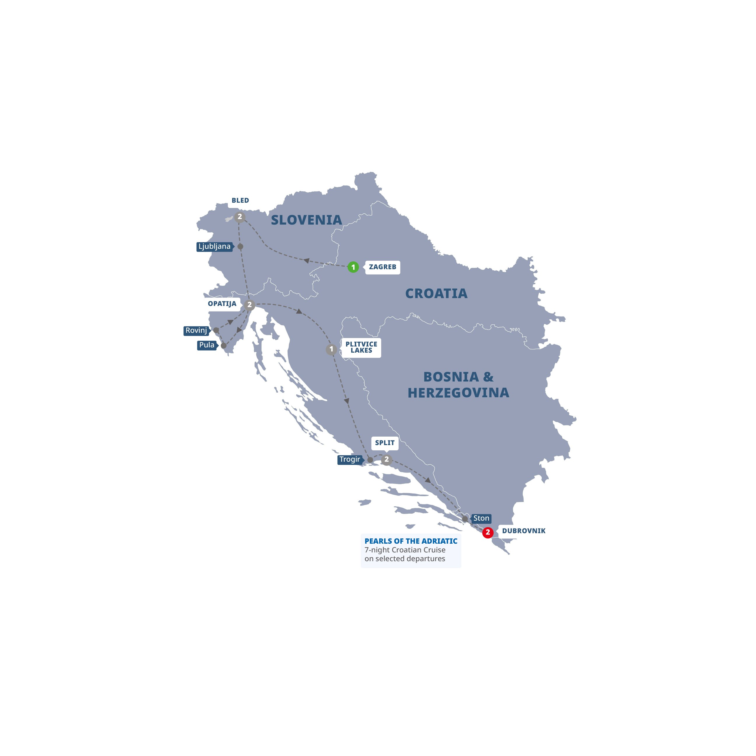 Map Best Croatia Slovenia Guided Tour 1 