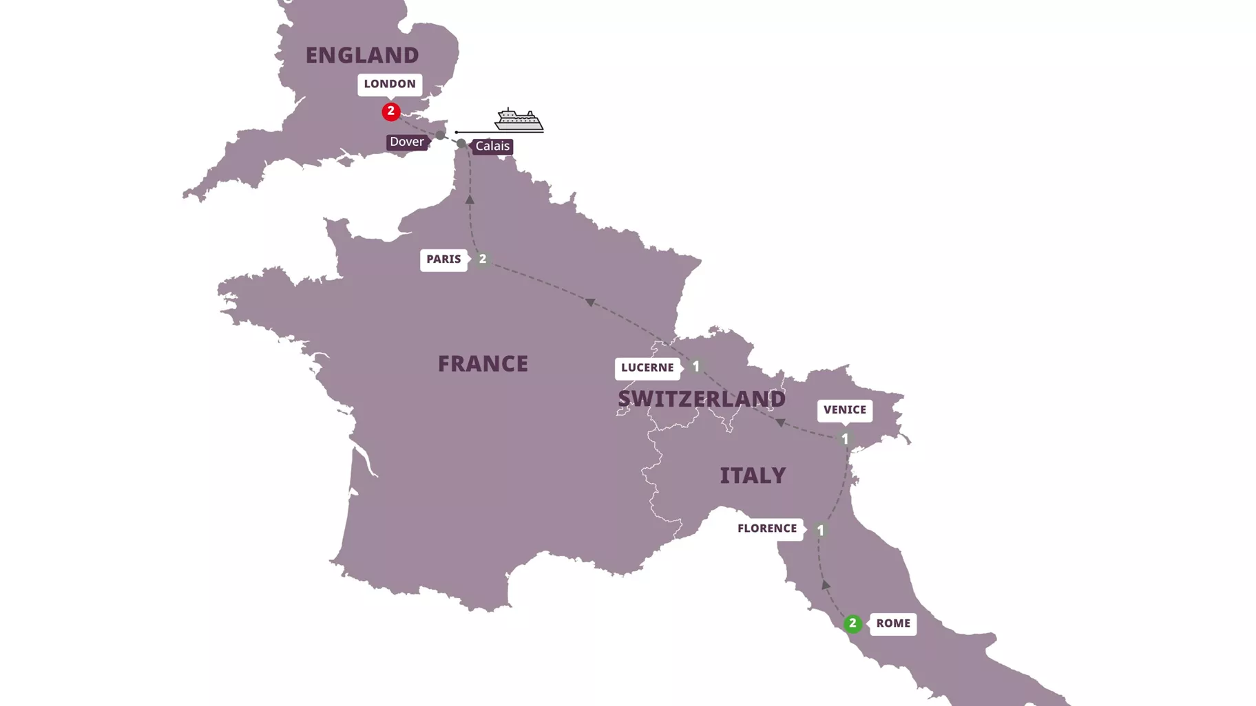 European Dream Guided Tour Map