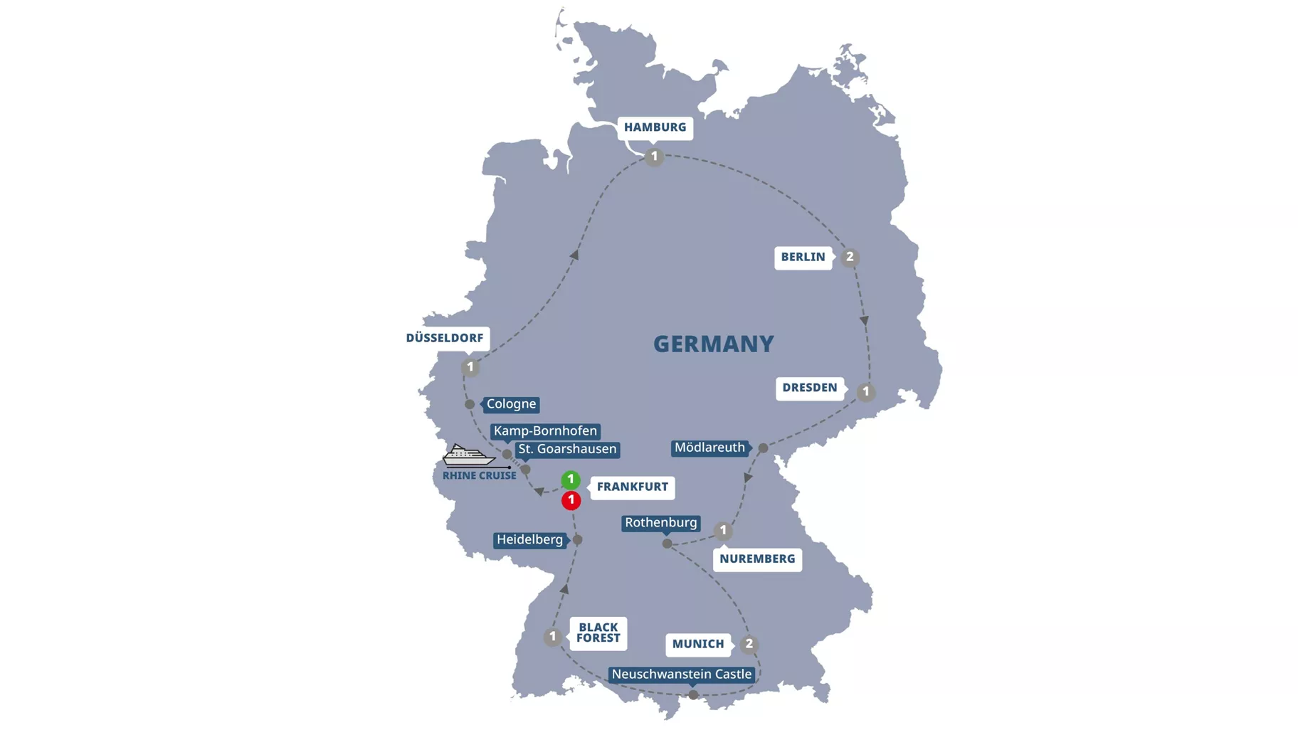 Best Germany Guided Tour Map