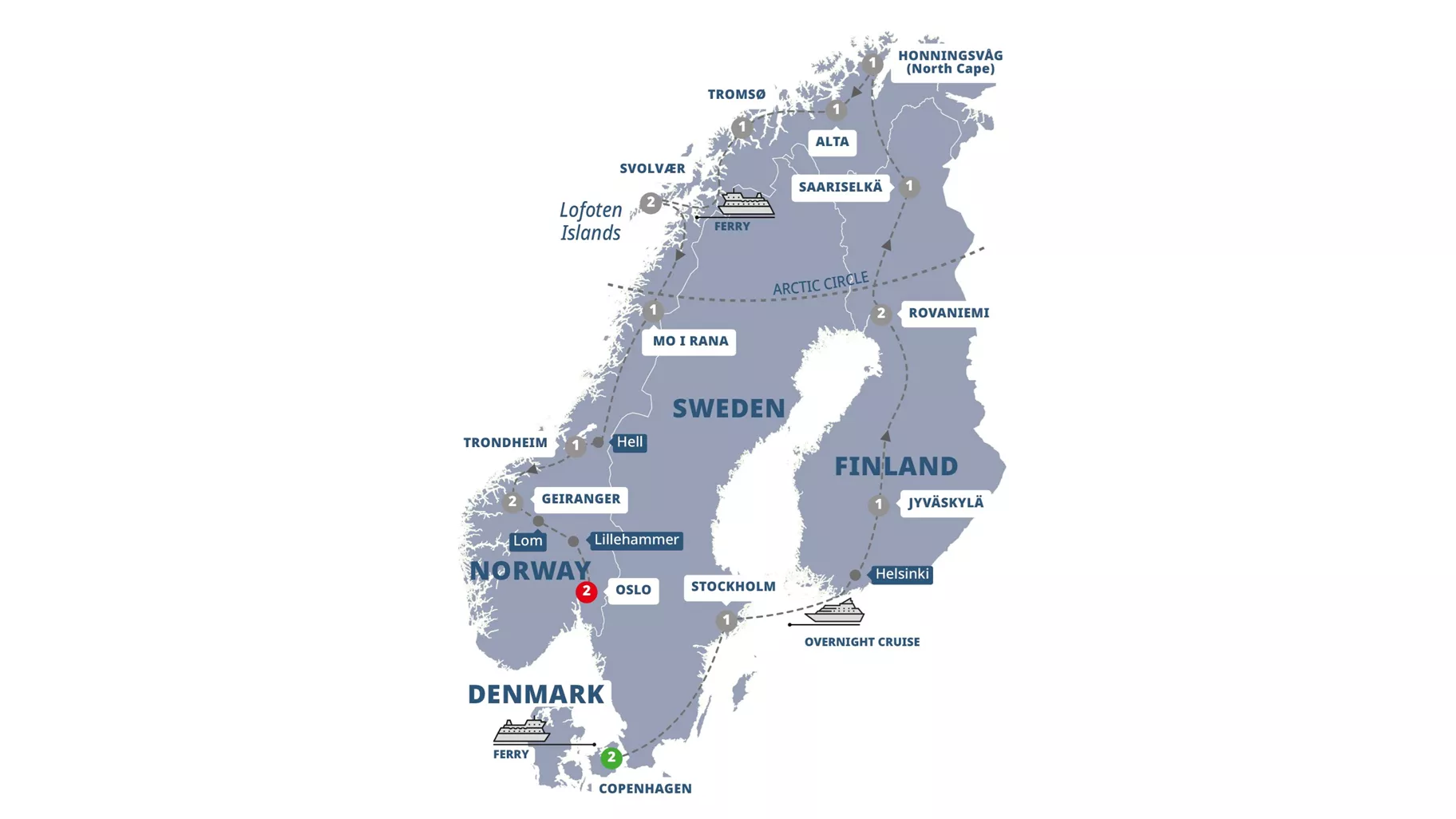 Nordic Adventure Guided Tour Map