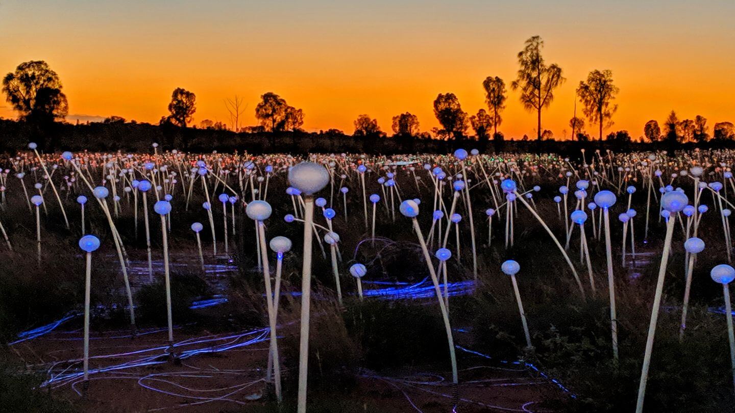 Field of Light Uluru has Australia's icon glowing with over 50,000 lights