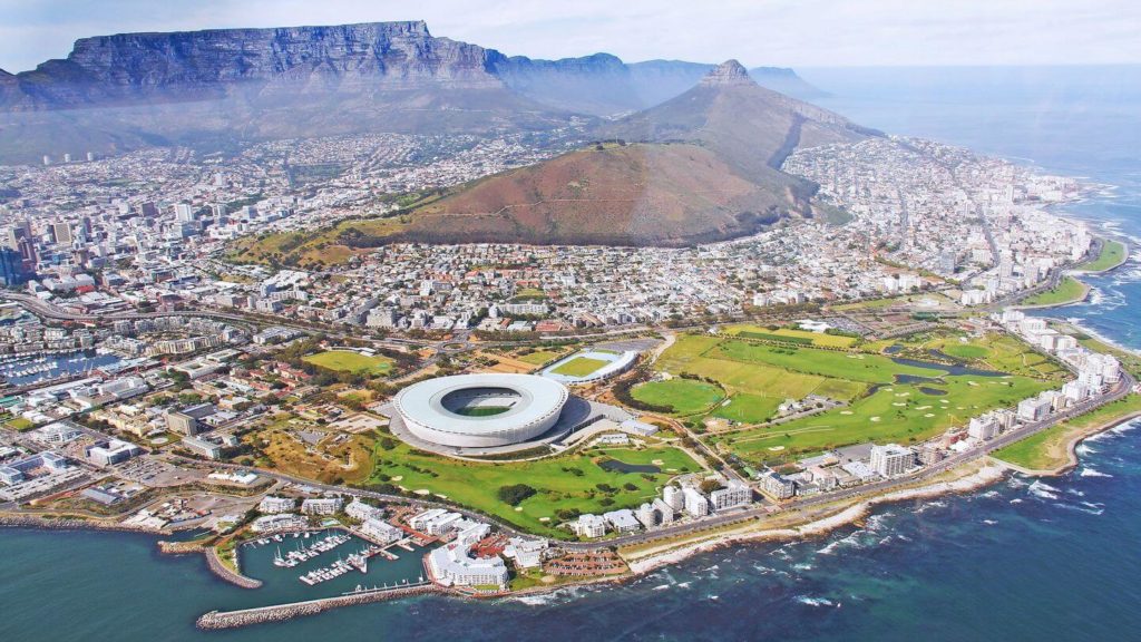 aerial view Table Mountain Cape Town South Africa