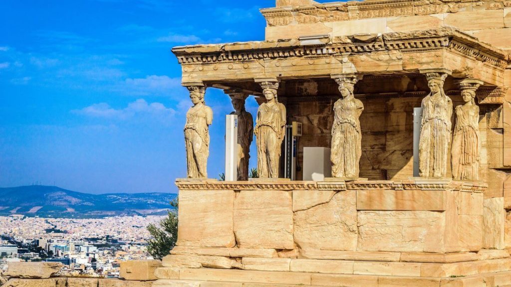 Erechtheion temple sculpted Caryatids Athens Greece