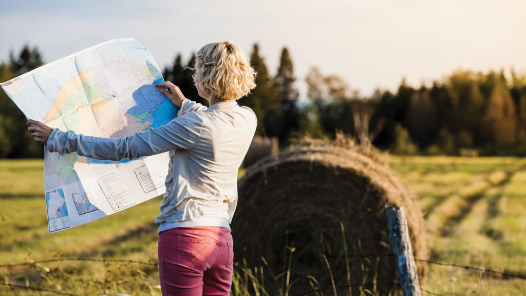 lost person looking at a map