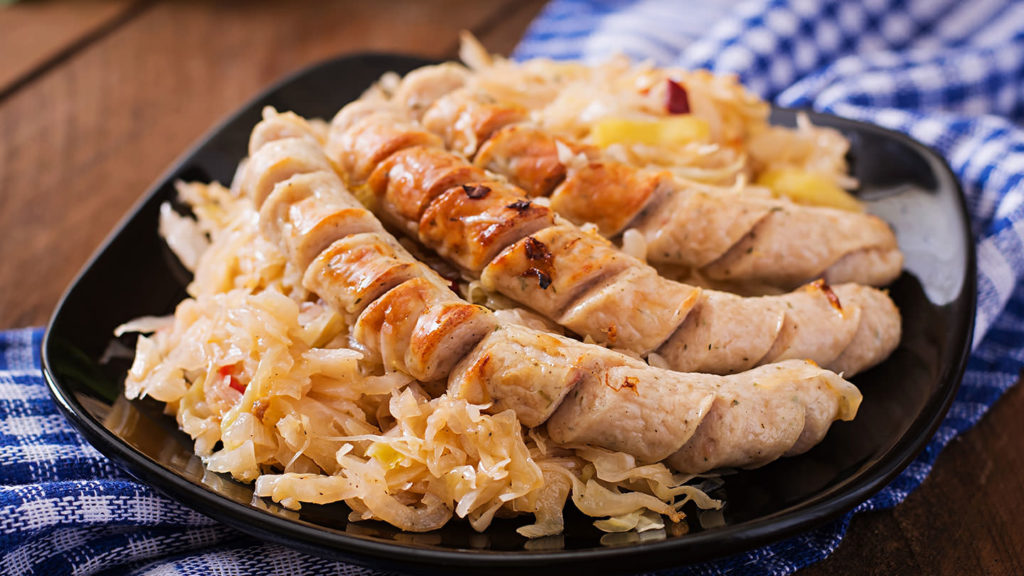 German Sausage with Cabbage