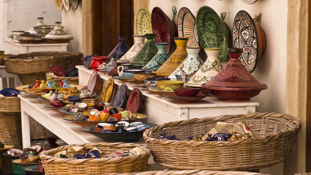 tagine pots souk traditional market Morocco