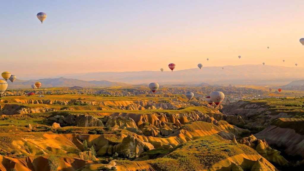 hot air balloons over Cappadocia Turkey UK air-bridge destinations