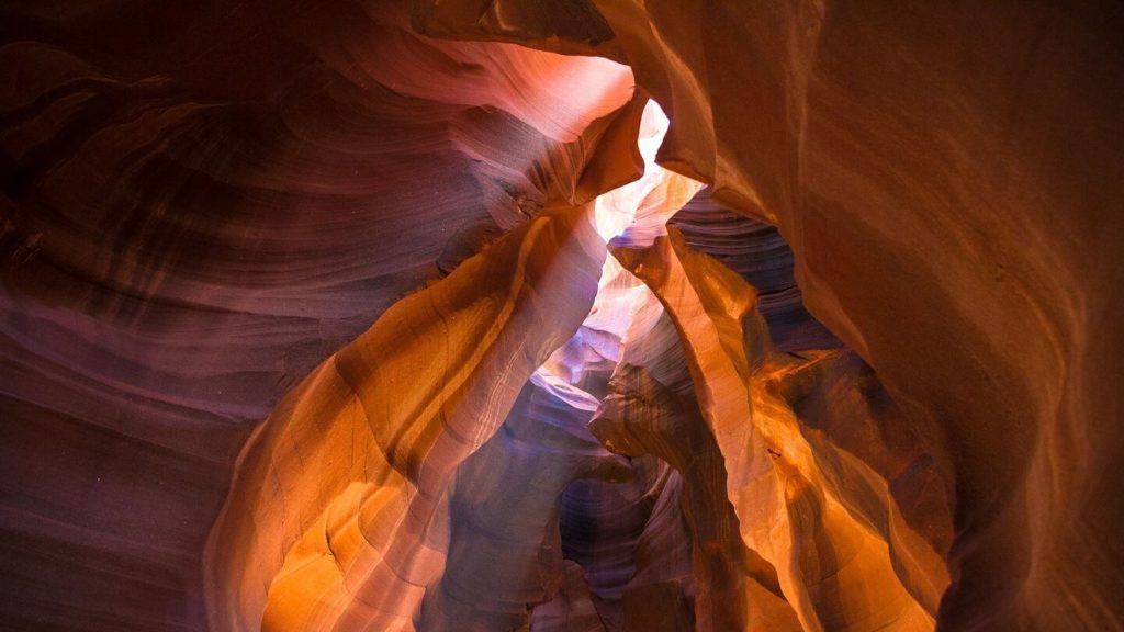 sunlight beams Antelope Canyon USA