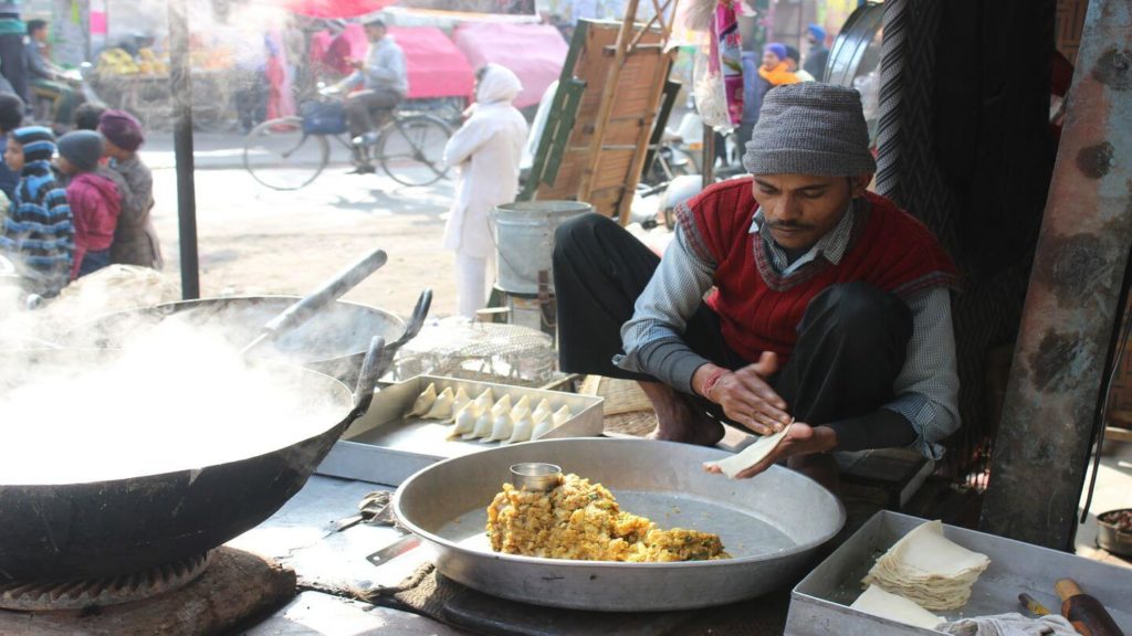 street vendor cooking in India