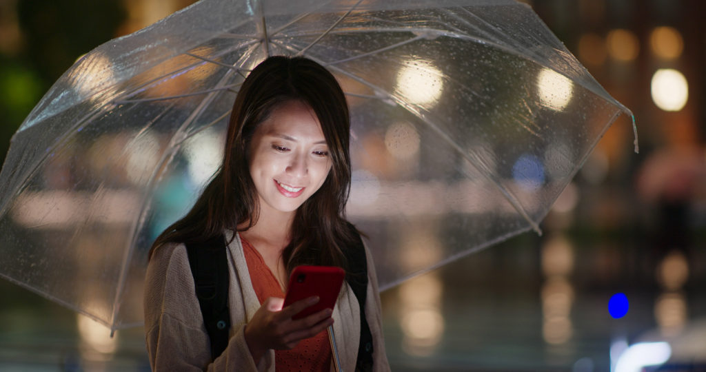 Consider an umbrella or raincoat when you're planning what to bring to Asia