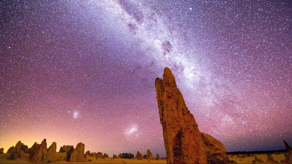 milky way stars lighting up the sky in Australian desert
