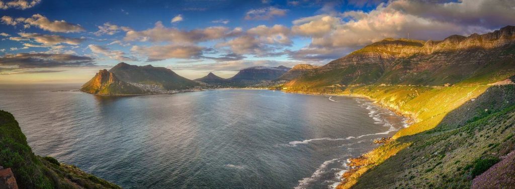 Scenic bay and mountains South Africa