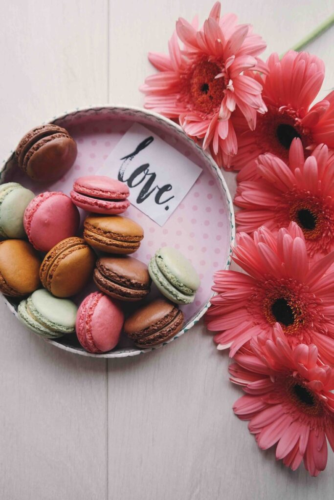 macarons and flowers
