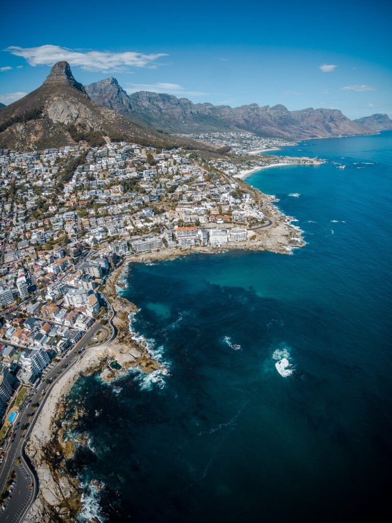 aerial view over Cape Town, South Africa