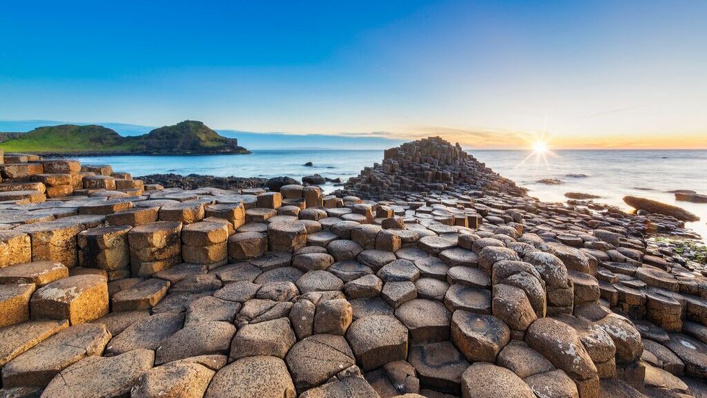 The giants causeway at sunset, Northern Ireland
