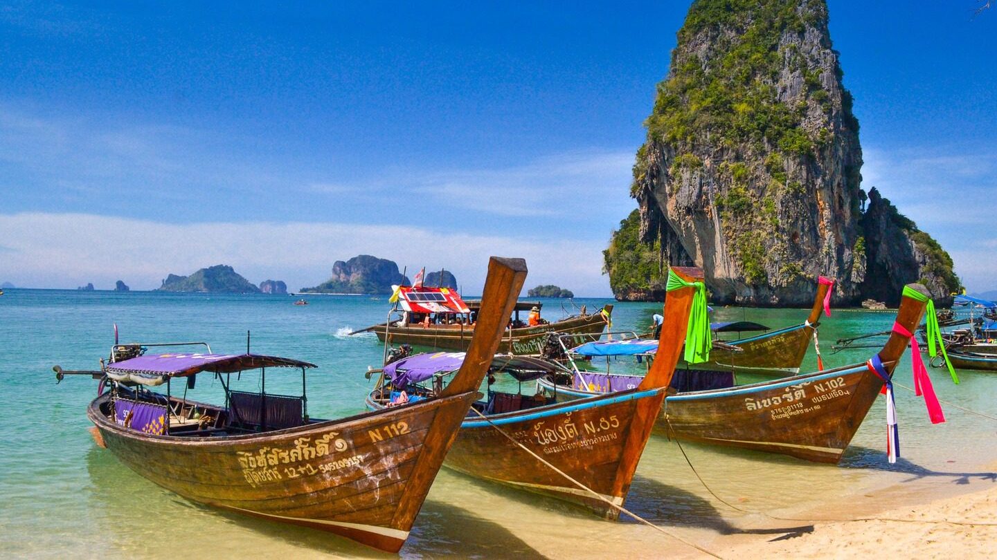 boats on a beach Thailand