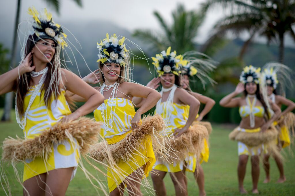Women dancing the hula in Hawaii