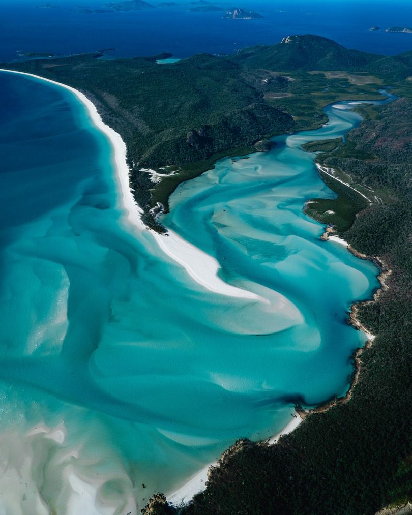 aerial view over Great Barrier Reef Australia