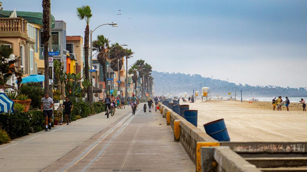 Beachfront promenade in San Diego 