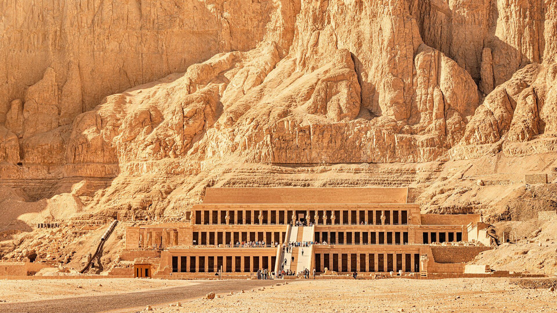 Photo of Hapshetphut's mortuary temple in Thebes Egypt