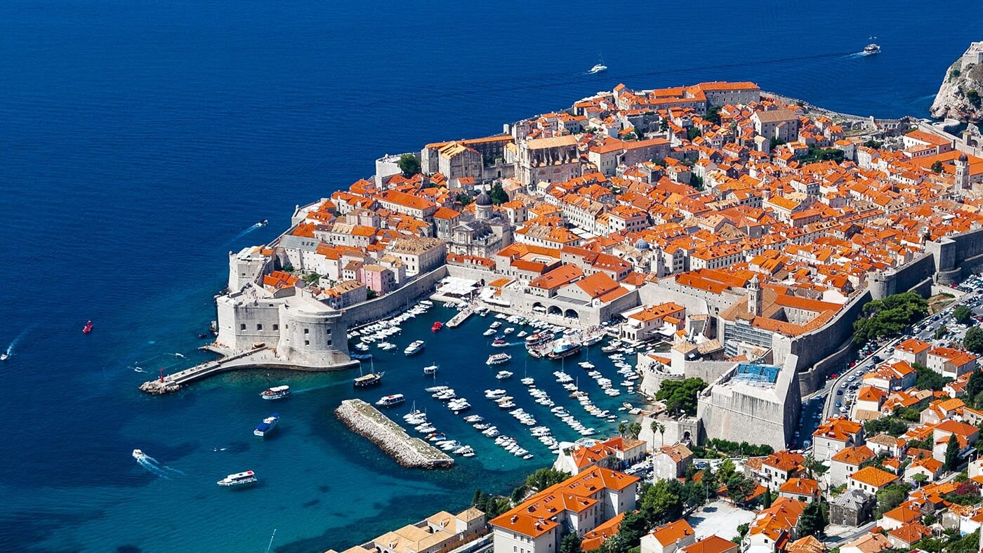 Aerial view of Dubrovnik Croatia